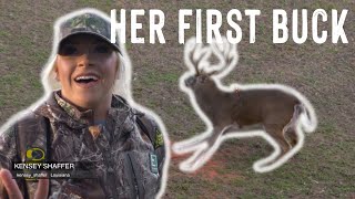 Kensey Shaffer takes down her first buck with a bow [upl. by Anaiek]