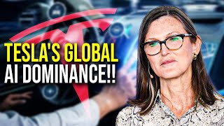 ARK Invest CEO Cathie Wood How Tesla Is Globally The Largest AI Player [upl. by Ahsirek484]