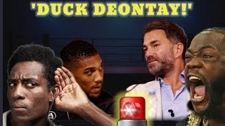 MY TEAM OVERHEARD ANTHONY JOSHUA PLANNING TO DUCK ME  DEONTAY WILDER COUNTERPUNCH [upl. by Ilenay282]