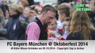 FC Bayern München Spieler Ankunft Käfer WiesnSchänke  OKTOBERFEST 2014  Day 16 [upl. by Brandon378]