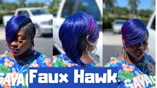 Detailed Quick Weave Faux Hawk  Sensual iRemy [upl. by Enailil341]