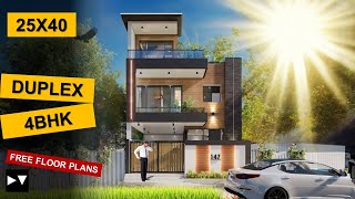 25x40  4 BHK House plan  110 Gaj  1000 sqft  2540 house plan 3d  DV Studio [upl. by Jania]