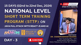 Day 3  National Level Short Term Training Program on Java Full Stack with React JS and AI [upl. by Baggott]