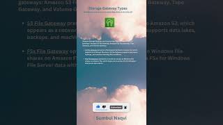 AWS Amazon Storage Gateway Types aws exam certification cloudstorage [upl. by Oiramad]