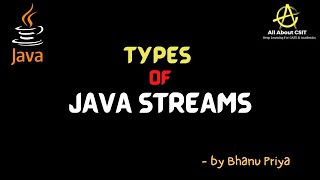 Types of Java Streams Byte Stream Character Stream lec 83  Java Tutorial BhanuPriya [upl. by Norbie]