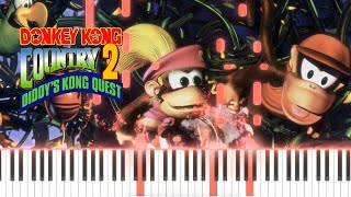 Stickerbush Symphony  Bramble Blast  Donkey Kong Country 2  Piano with Sheet Music [upl. by Liesa]