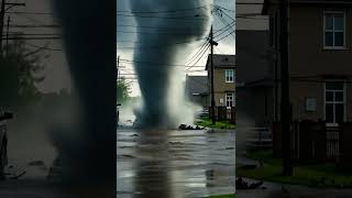 Tornado touches down on the flooded street terribletornado tornadousa florida2024 [upl. by Aliel]