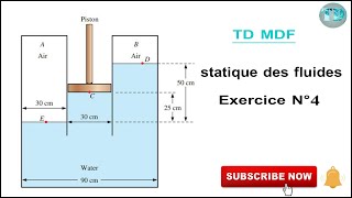 mécanique des fluides Exercice MDF N°4 statique des fluides  mesure la Pression manométrique [upl. by Daryl]