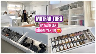 MUTFAK TURU HAYALİMDEKİ DOLAP İÇİ DÜZENİNİ YAPTIM EV TURU [upl. by Coridon]