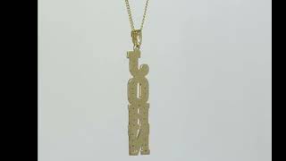 Diamond JOHN Nameplate Pendant Necklace 70CT 14K Gold 24” Chain  32993 [upl. by Beare]