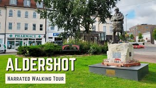 ALDERSHOT  4K Narrated Walking Tour  Lets Walk 2021 [upl. by Ladnek78]