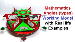 mathematics angles types working model with real life examples  maths project  craftpiller [upl. by Hgieloj]