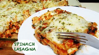 HOW To MAKE SPINACH LASAGNA  QUICK amp EASY LASAGNA RECIPE  NO MEAT LASAGNA RECIPE [upl. by Neelik]