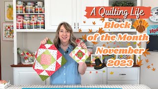 Quilt Block of the Month November 2023  A Quilting Life [upl. by Retla]