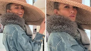 Jennifer Lopezs Parisian Glam Giant Straw Hat amp Met Gala Moments [upl. by Cyprus]