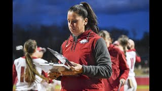 Arkansas softball coach Courtney Deifel recaps Razorback Invitational [upl. by Adnawot949]