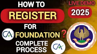 How to register for CA Foundation Jan 2025  CA foundation registration ca icai cafoundation [upl. by Niuqram417]