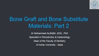 Bone Graft and Bone Substitute Materials Part 2 [upl. by Longley169]