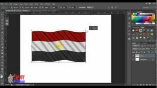 تعليم فوتوشوب كيفية رسم علم يرفرف بإحترافية درس 85 [upl. by Camellia]