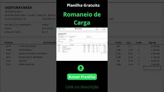 Planilha para Romaneio de Carga [upl. by Ehtylb573]