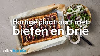 Plaattaart met rode biet druiven brie en pastinaaksalade Recept  Allerhande [upl. by Arriec]