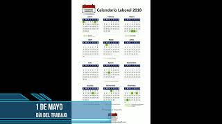 Calendario Laboral 2018  Festivos nacionales 2018 [upl. by Llyrpa]