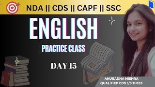 Most Important ENGLISH Questions DAY 15  HELPFUL FOR CDS NDA AFCAT CAPF SSC  ThePrepZone [upl. by Eleumas632]