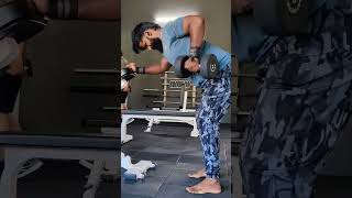 Single arm dumbbell rowing 💪😉latsworkoutdumbbell dailyvlogshortvideo fitkannadigafitnesscoach [upl. by Sinaj559]