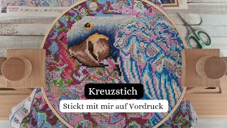 Stickt mit mir auf Vordruck kreuzstich flosstube [upl. by Ardyaf]