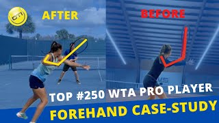 Full Forehand Lesson WTA Pro Player Case Study  From 450WTA to 254 WTA [upl. by Conlin834]