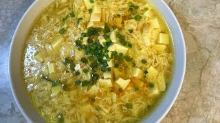 Quick And Easy Tofu Egg Drop Soup recipe [upl. by Gardol]