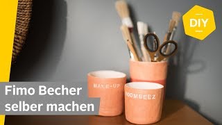 DIY Becher selber machen aus Fimo  Roombeez – powered by OTTO [upl. by Hibben]