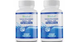 Safrel Sodium Bicarbonate Antiacid 650 mg 1000 Tablets for Relief of Acid Indigestion [upl. by Yelik]