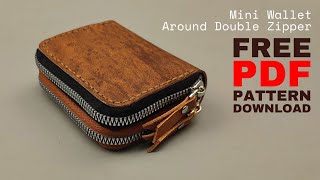 Making a Mini Around Double Zipper Wallet and cardholder  free pdf pattern [upl. by Alyaj854]