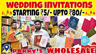 Wedding invitation  started ₹3 to ₹80  wholesale price  jute bags  paper bags   parrys [upl. by Innos]