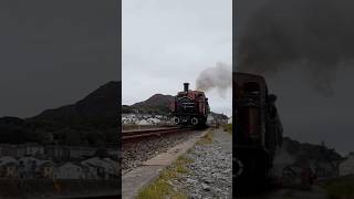 Double Fairlie POWERS across the cob train railway steamengine [upl. by Dnomrej297]