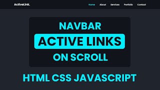 How to Create an Active Nav Link on Scroll using HTML CSS and Javascript  Active Menu Class [upl. by Earle]