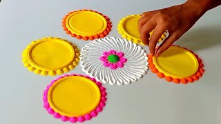 Super Elegant Rangoli❤️❣️💐❤️Simple Rangoli❤️💐Trending Colourful Rangoli❤️ Creative Rangoli❤️Alpona❤️ [upl. by Reemas]