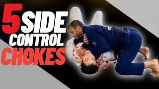 5 Side Control Chokes Every White Belt MUST Know [upl. by Wsan]