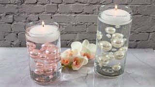 1544 Beautiful Vases With Floating Candles Pearls and Water Beads [upl. by Llacam799]