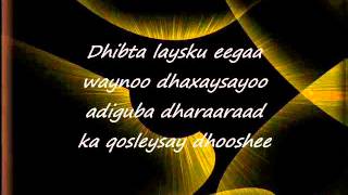 Somali Lyrics Song  Heestii  Dhab Ufiirso  Codadkii  Birimo Iyo Kooshin [upl. by Welby664]