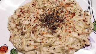 White sauce pasta  spaghetti in a white sauce  cheesy white sauce spaghetti pasta  easy recipe [upl. by Deibel426]