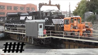 NS at The Juniata Locomotive Shops Turntable in Altoona PA [upl. by Attelrahs887]