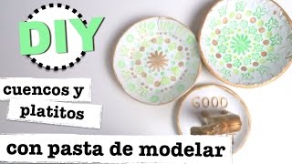 DIY  Tutorial como hacer cuencos con pasta de modelar [upl. by Ethelin]