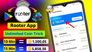 Rooter App Unlimited Coins  Rooter App se Diamond Kaise Kamaye  Rooter App Se Paise Kaise Kamaye [upl. by Reta401]