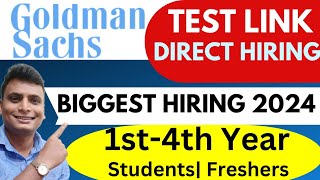 Biggest Hiring 2024 For All Students And Freshers  Goldman Sachs Hiring  Internship 1st4th year [upl. by Dosh928]