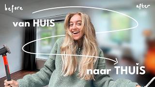 Ons nieuwe huis inrichten incl budget toilet makeover 📦 verhuisvlog 4 [upl. by Noffets]