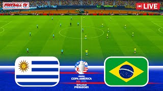 URUGUAY vs BRAZIL  COPA AMERICA 2024 QuarterFinal  Full Match All Goals  PES Gameplay Video [upl. by Ettore555]