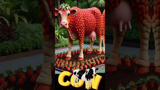 Funny Animals made of strawberries funnyanimals cow strawberry ai aicat [upl. by Slyke]