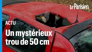 « Un objet venu de l’espace  »  mystère à Strasbourg où le toit d’une voiture a été éventré [upl. by Annaiel]